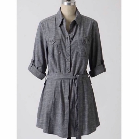 Anthropologie Dresses & Skirts - [anthro] Fei Chambray Long Sleeve Shirt Dress S